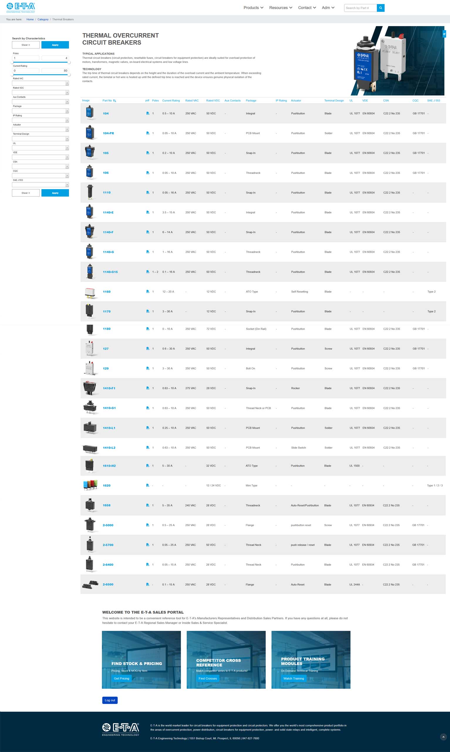 E-T-A Sales Portal