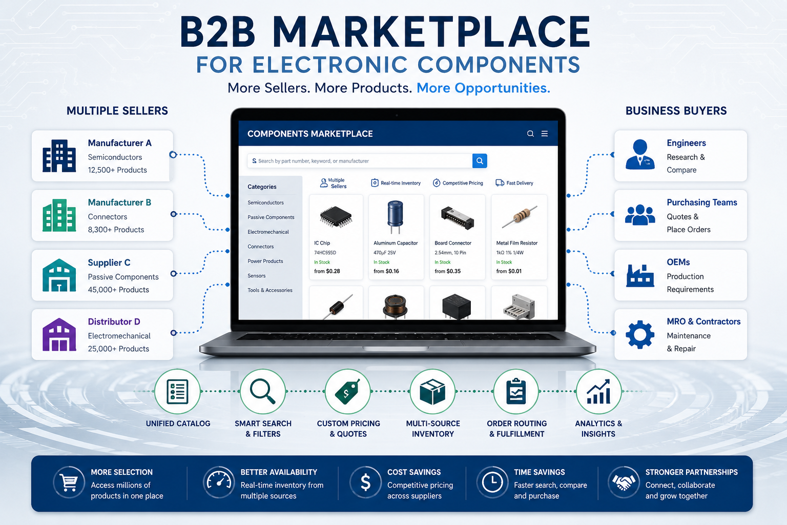 B2B Marketplace E-Commerce for Electronic Component Distributors & Manufacturers | DistyMan